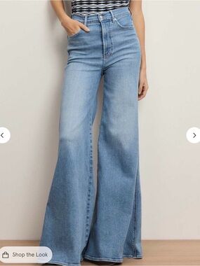 Veronica Beard Washed Blue High-Rise Wide-Leg Jeans